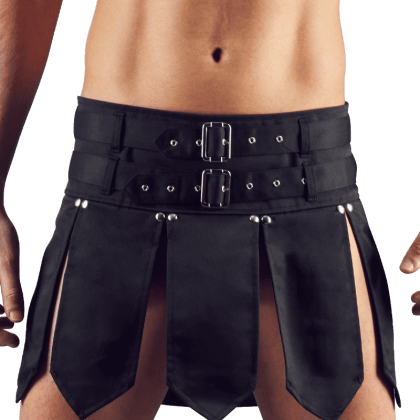 schwarzer Rock mit Gürteln schwarzer Rock mit Gürteln