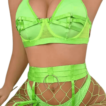 6tlg. Dessous Set neongrün 6tlg. Dessous Set neongrün