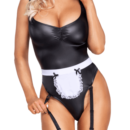 3tlg. Dienstmädchen-Set mit abnehmbarer Schürze 3tlg. Dienstmädchen-Set mit abnehmbarer Schürze