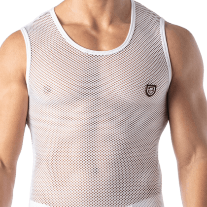 Herren Tanktop Netz in weiß Herren Tanktop Netz in weiß