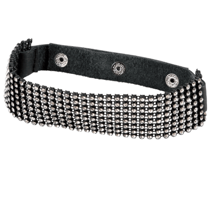 Halsband mit Strasssteinen – Spaltleder Halsband mit Strasssteinen – Spaltleder