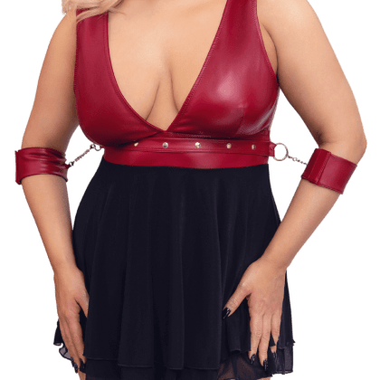 Babydoll aus Wetlook und Mesh Plus Size Babydoll aus Wetlook und Mesh Plus Size