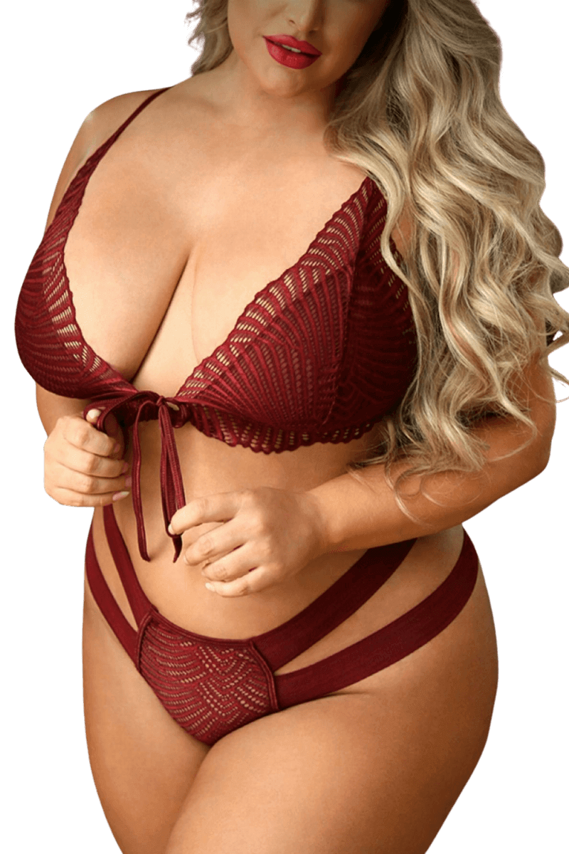2tlg. Dessous Set in rot Plus Size