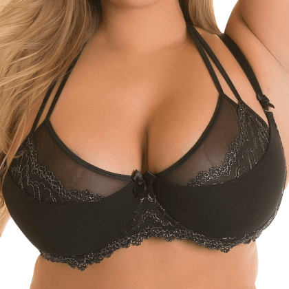 Neckholder-BH Plus Size schwarz Neckholder-BH Plus Size schwarz