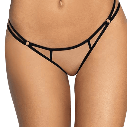 String beige schwarz String beige schwarz