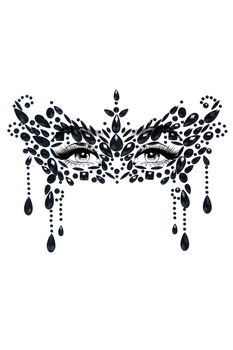 Schmucksticker Gesicht Maskerade schwarz