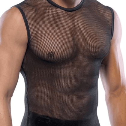 Herren Tanktop aus grobem Netzstoff Herren Tanktop aus grobem Netzstoff