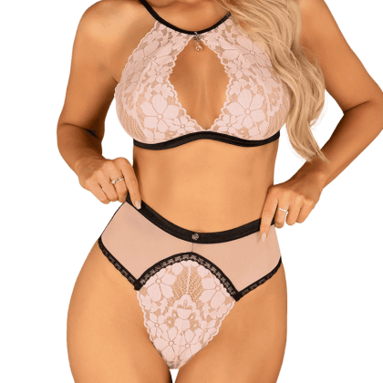 Neckholder-Spitzenset in rosa Neckholder-Spitzenset in rosa