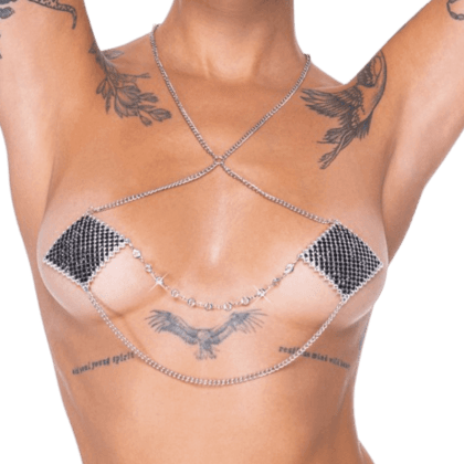 Nipple-Pasties silber Neckholder Nipple-Pasties silber Neckholder