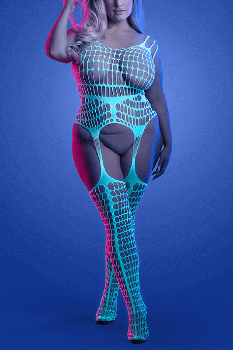 farbwechselnder Bodystocking Plus Size