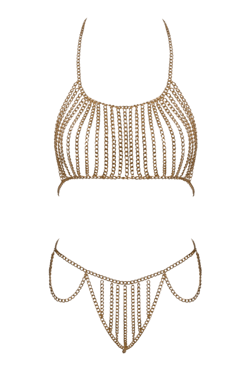 goldfarbenes Ketten-Set