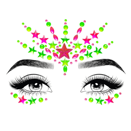 Schmucksticker Gesicht Neon Schmucksticker Gesicht Neon