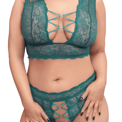 2tlg. Set aus Spitze Plus Size türkis 2tlg. Set aus Spitze Plus Size türkis