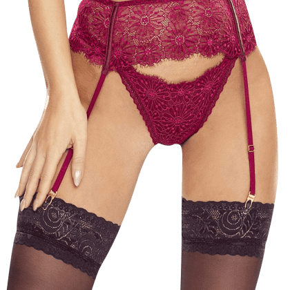 Spitzenstrapsgürtel in beere Spitzenstrapsgürtel in beere