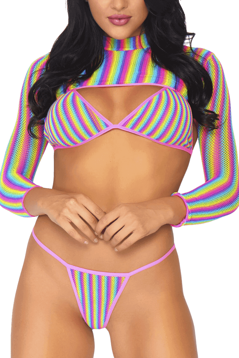 3tlg. Netz-Set rainbow