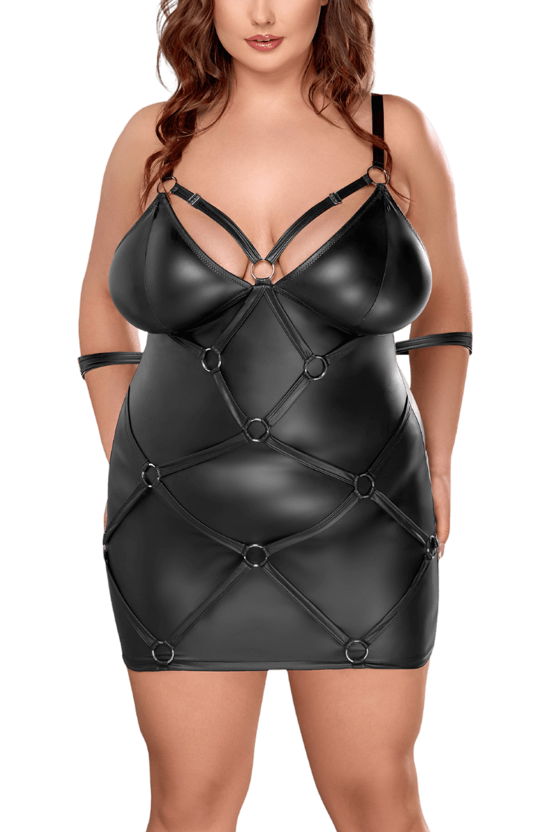 Wetlook Kleid mit Handfesseln Plus Size