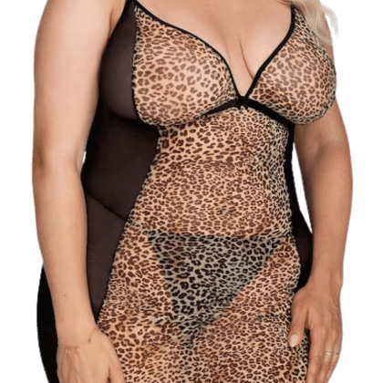 Chemise in Leo-Optik Plus Size Chemise in Leo-Optik Plus Size