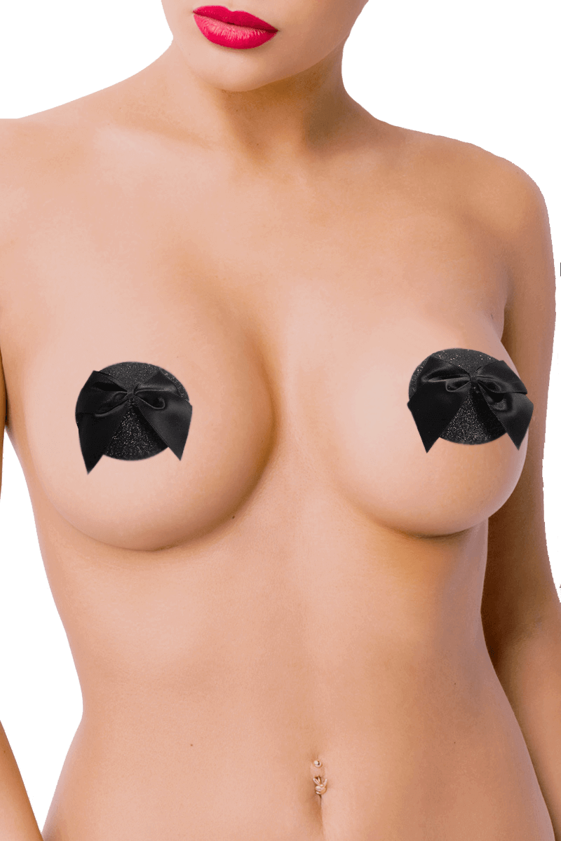 Bijou Indiscrets – Nipple Pasties Glitter & Satinschleife