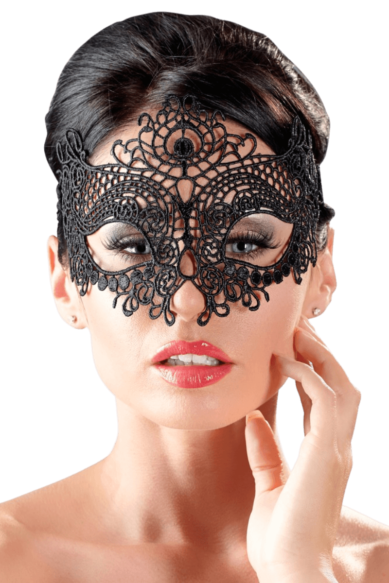 schwarze Augenmaske gestickt