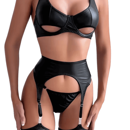 4tlg. Dessous Set Wetlook 4tlg. Dessous Set Wetlook