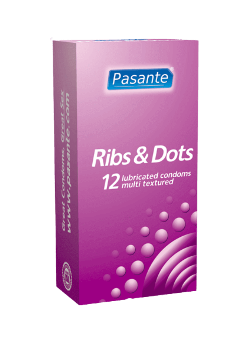 Pasante – Kondome mit Riffeln & Noppen – 12 Stück