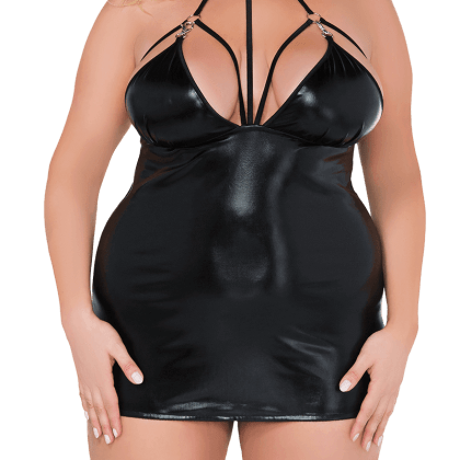 Wetlook Neckholder Chemise Plus Size Wetlook Neckholder Chemise Plus Size