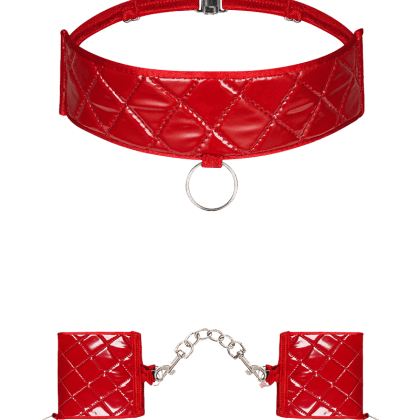 rotes Wetlook Fessel-Set rotes Wetlook Fessel-Set