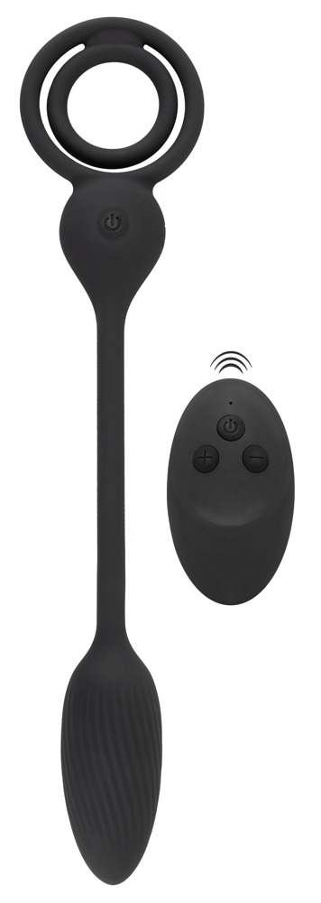 Vibro-Analplug mit Penis-/Hodenring