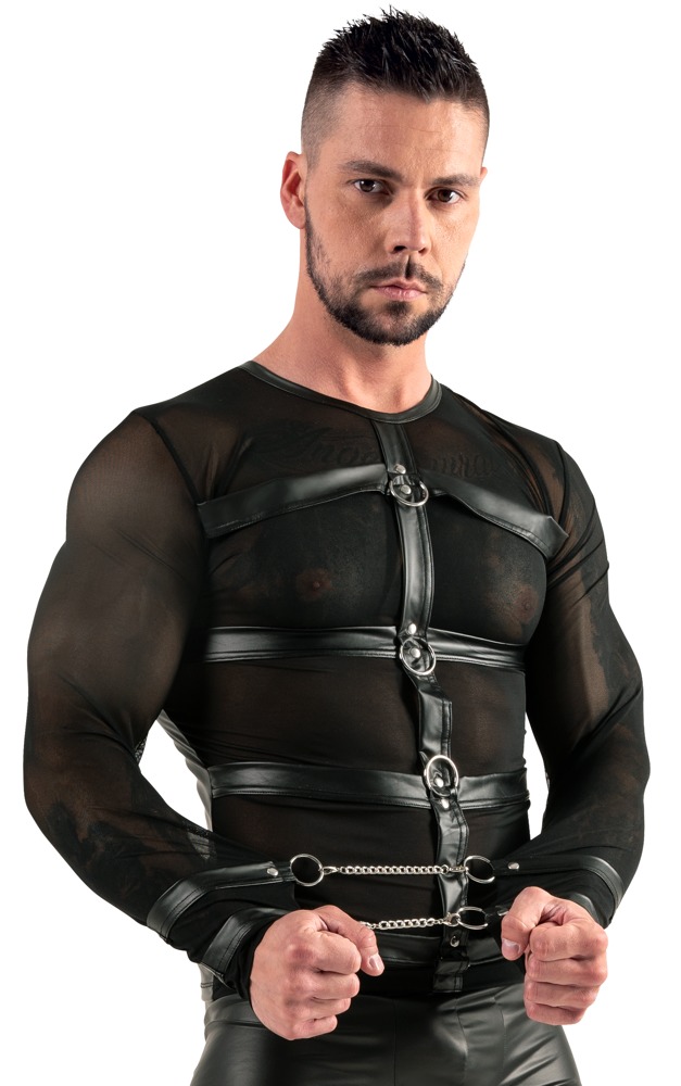 Shirt aus elastischem Powernet und trendigem Mattlook