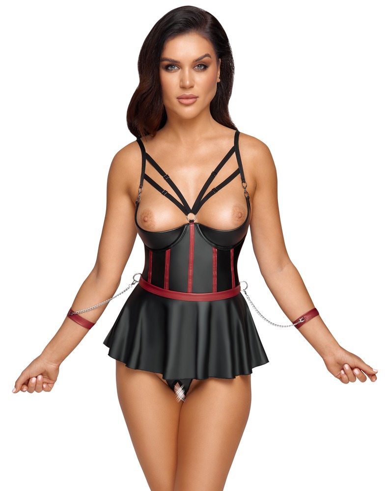 Hebe plus String ouvert, mit abnehmbaren Handfesseln