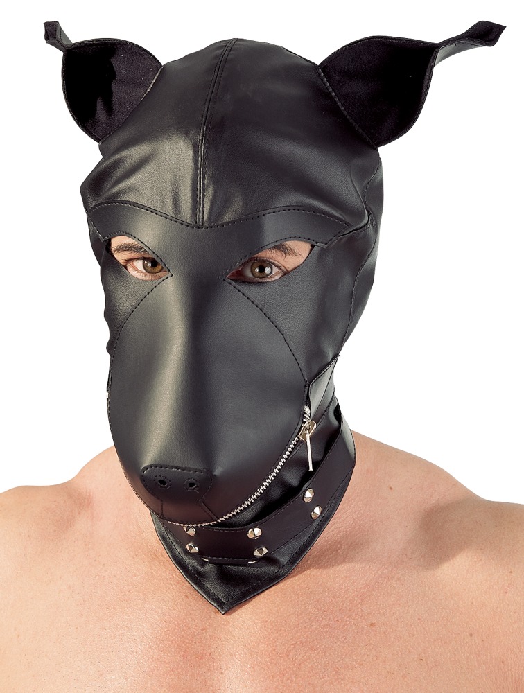 Kopfmaske „Dog“ aus weichem Lederimitat