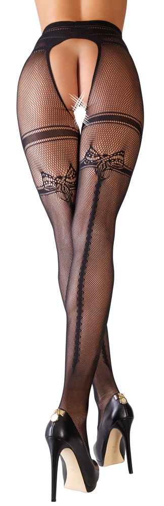 Straps-Strumpfhose aus Netzmaterial