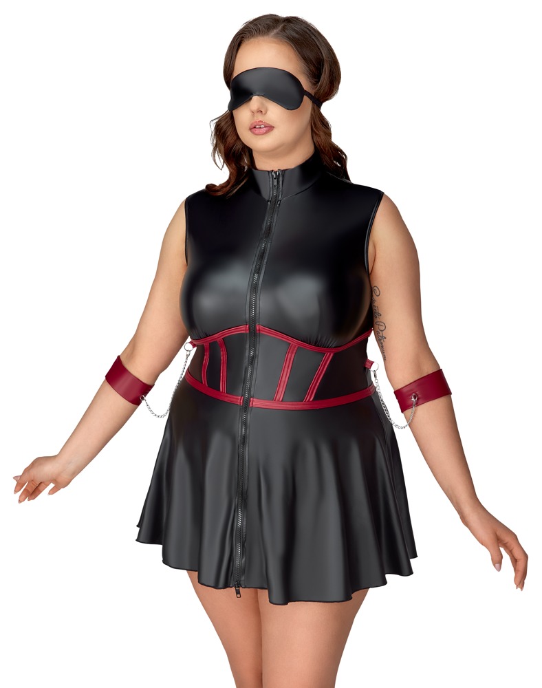 Kleid im Mattlook inklusive Armfesseln und Augenmaske