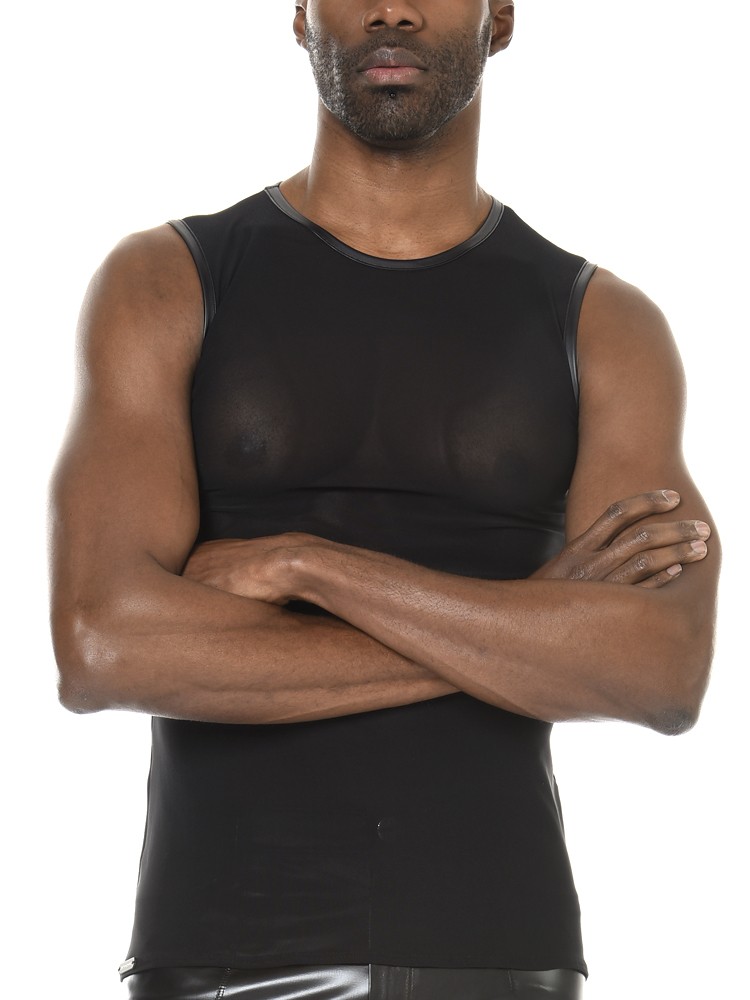 Patrice Catanzaro Adrien: Netz-Tanktop, schwarz (XL)