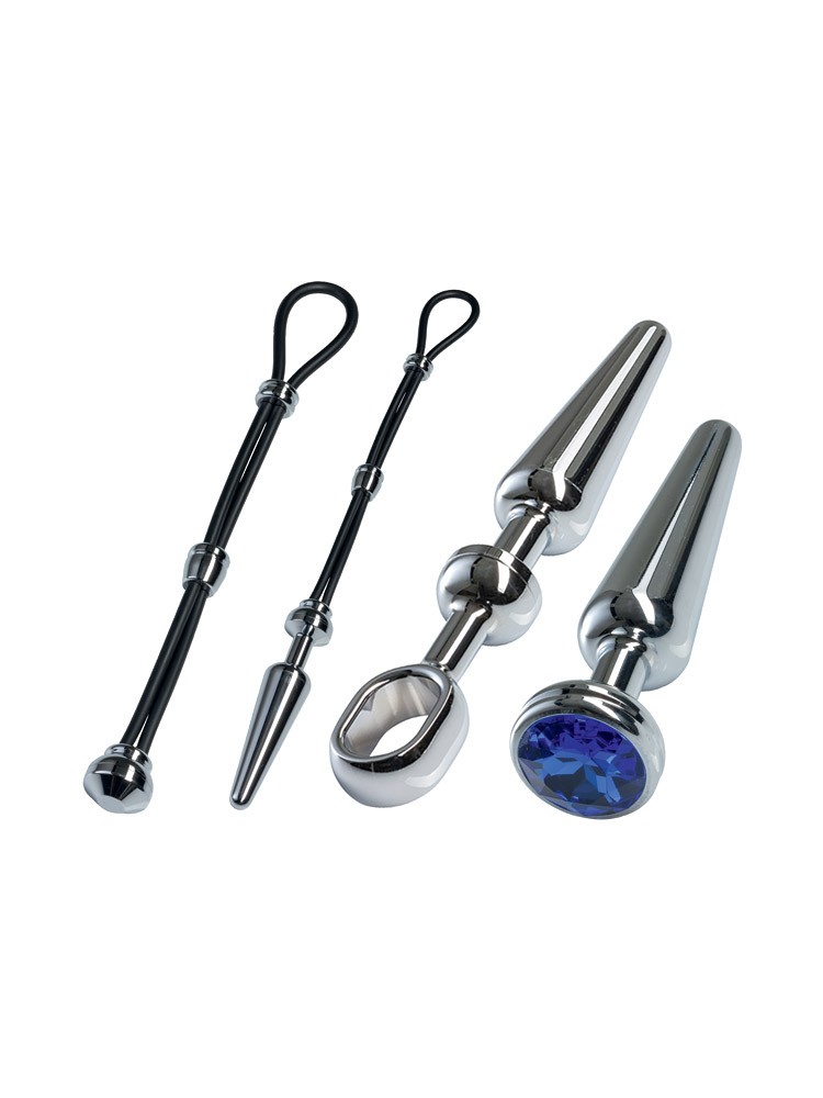 Malesation Alu Cock-Grip Set mittel, silber/blau