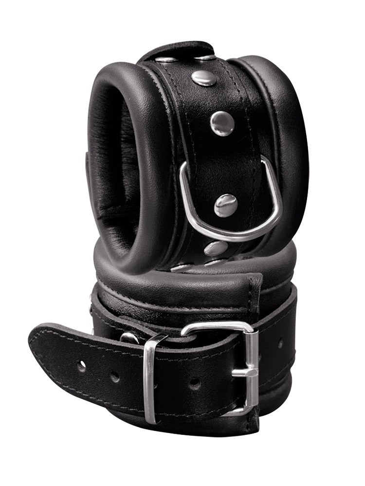 Xx-DreamsToys: Leder-Handfesseln breit, schwarz