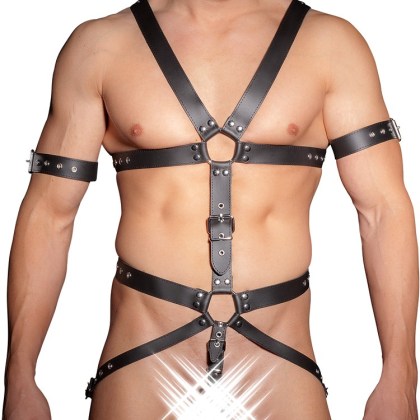 Leder-Jock-Riemenbody, schwarz (L/XL) Leder-Jock-Riemenbody, schwarz (L/XL)