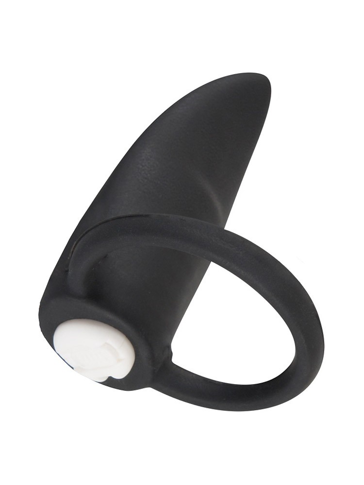 Back Velvets: Fingervibrator/Penisring, schwarz