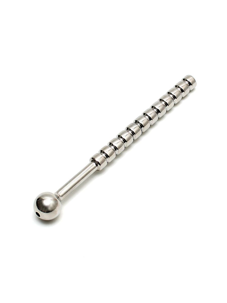 Ribbed Urethral Plug Hollow: Edelstahl-Dilator (hohl), silber