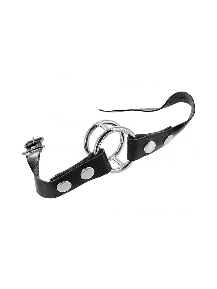 Strict Deep Throat Gag: Edelstahl Ringknebel, schwarz
