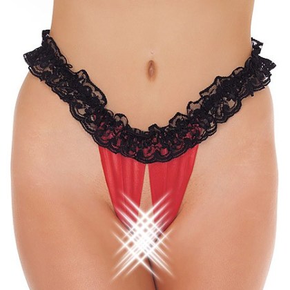 Ouvert-Slip, rot/schwarz (One Size) Ouvert-Slip, rot/schwarz (One Size)