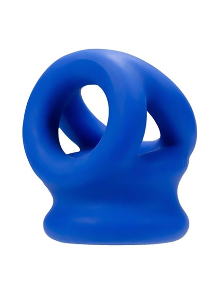 Tri-Squeeze Ballsling: Penis- und Hodenring, blau