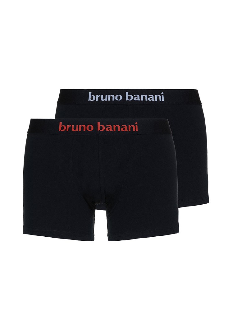 Bruno Banani Flowing: Short 2er Pack, schwarz/weiß/rot (S)