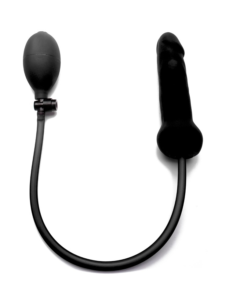 Ouch! Inflatable Silicone Dong: Pump-Dildo, schwarz