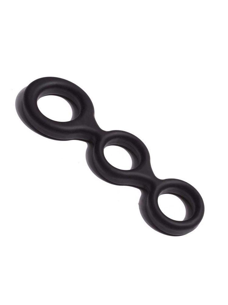 Sport Fucker Muscle 3 Way: Penis-/Hodenring, schwarz