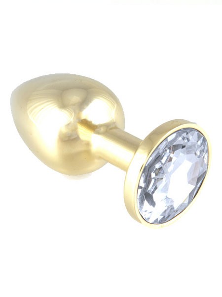 Buttplug mit klarem Kristall (140g)