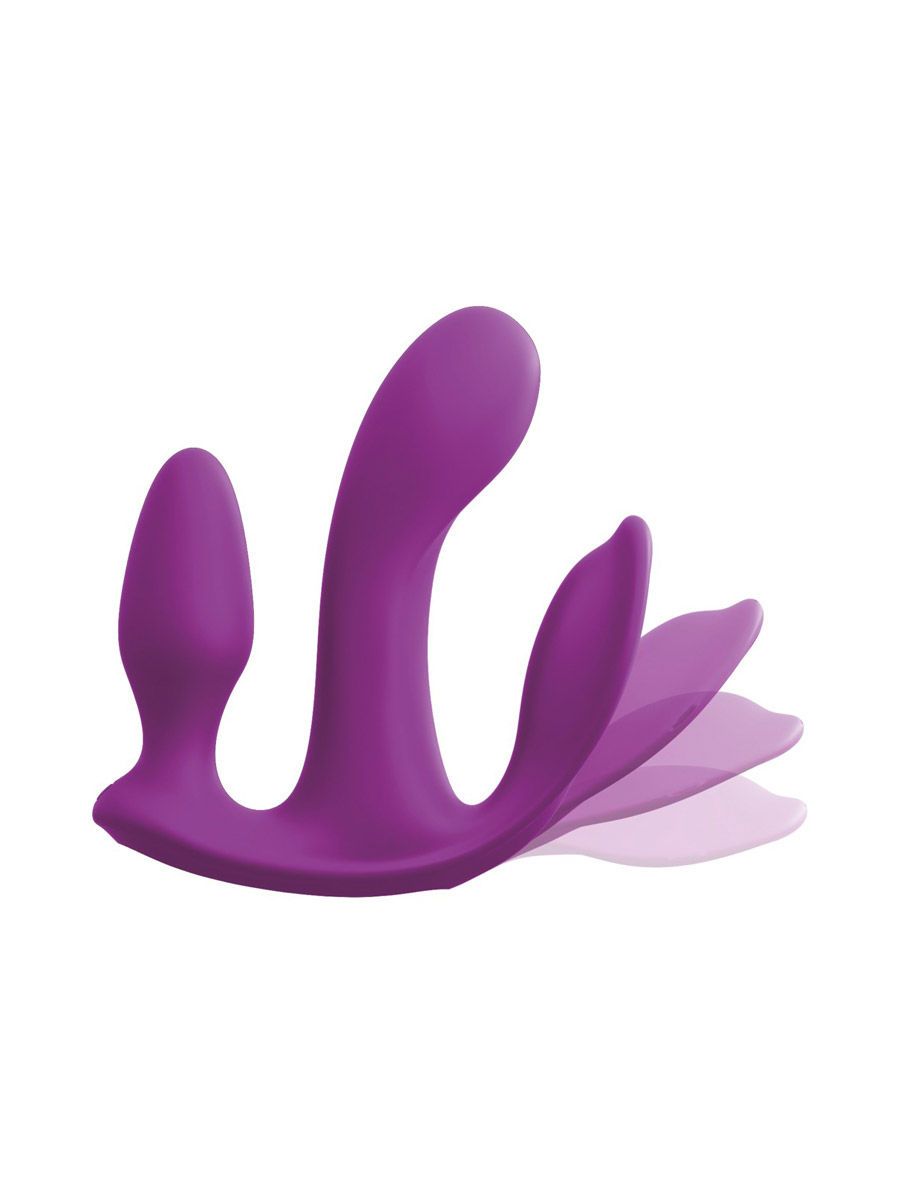Threesome total ecstasy: Vibrator mit Klitorisstimulator und Analplug, lila