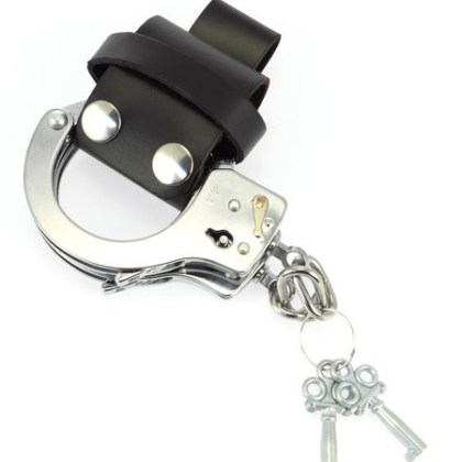 Leder-Handschellenhalter, schwarz Leder-Handschellenhalter, schwarz