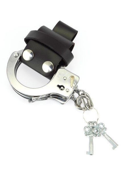 Leder-Handschellenhalter, schwarz