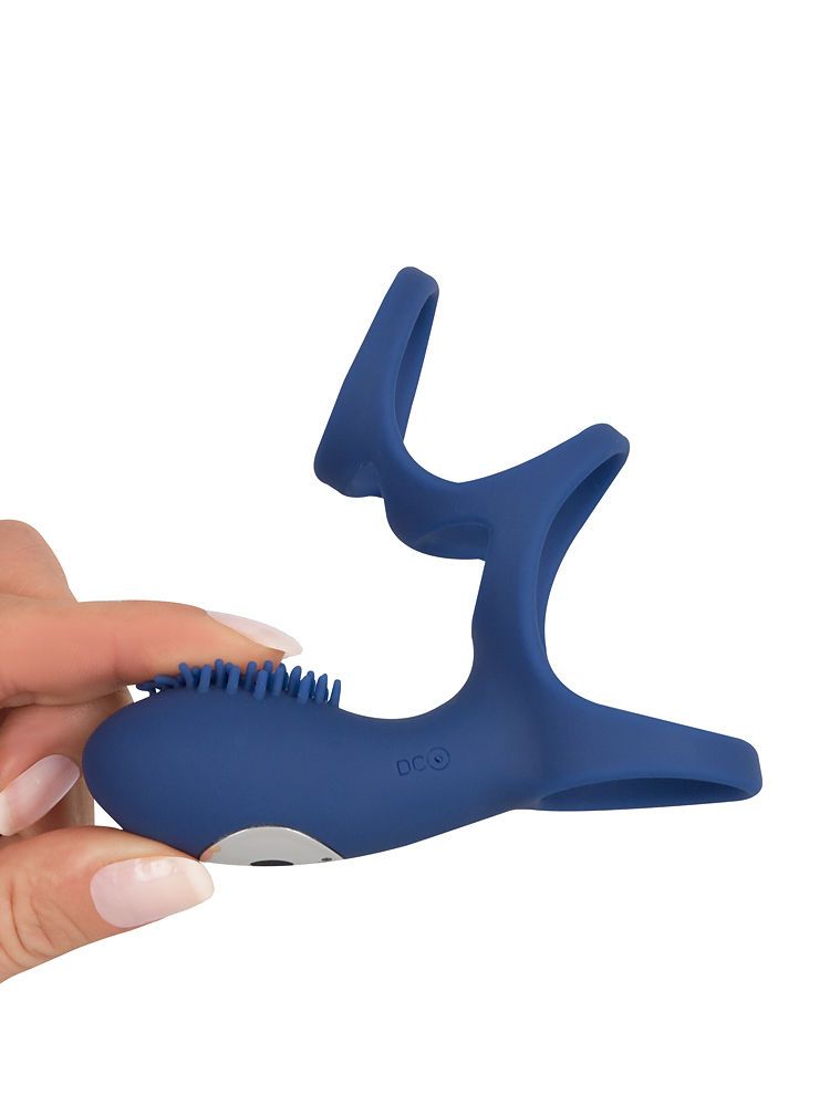 Sweet Smile Rechargeable Couple: Vibro-Penishülle, blau